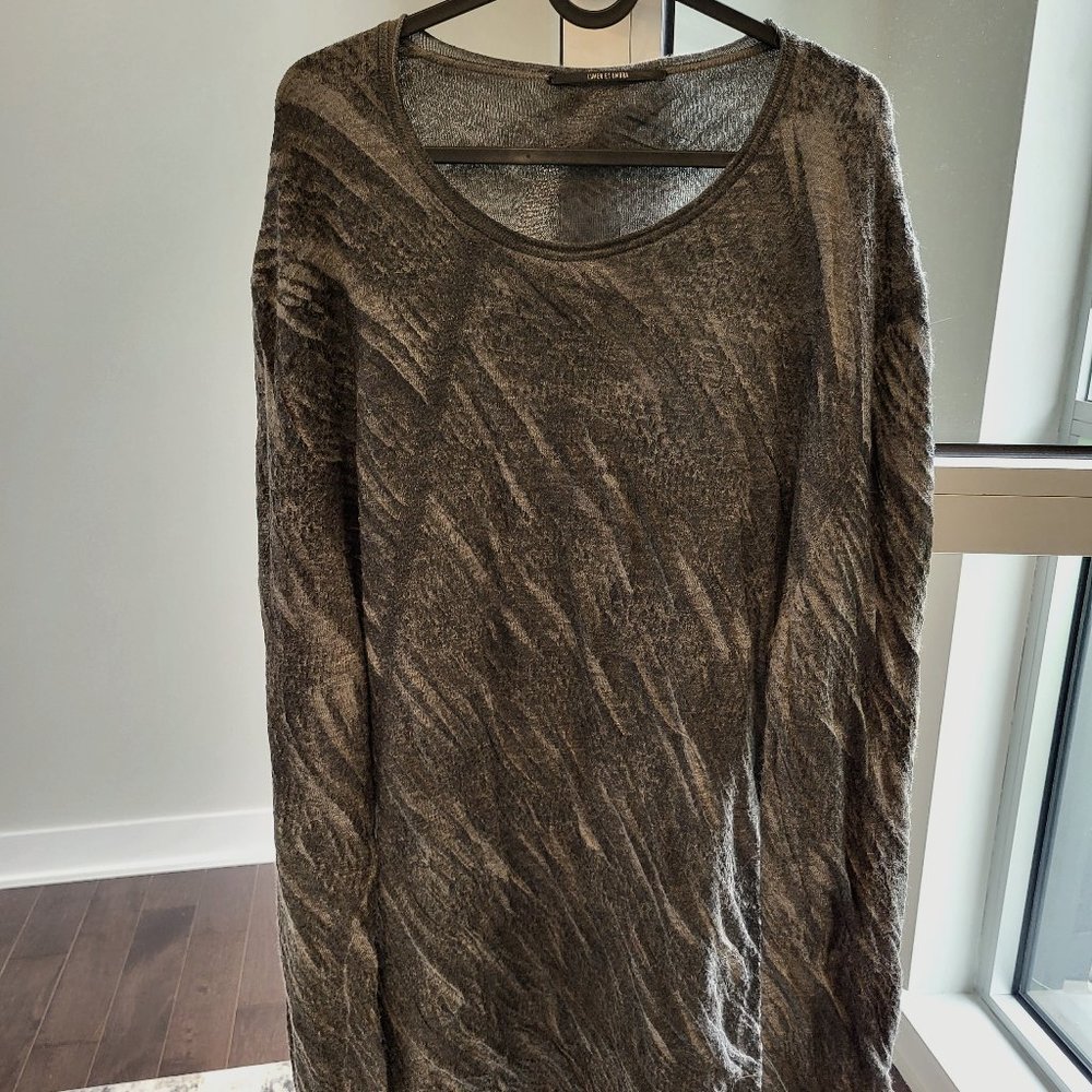 Lumen et Umbra men's grey pressed wrinkled sweater/Cotton, alpaca and wool